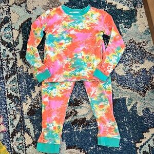 Vibrant Pink and Orange Tie-Dye Tucker + Tate Pajama Set